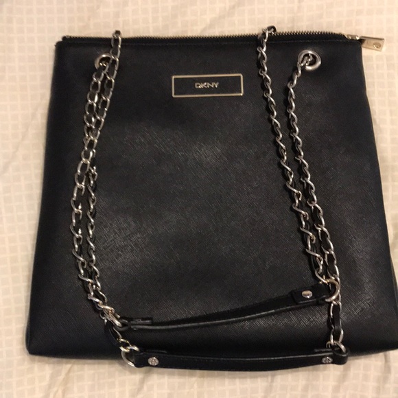 dkny black chain bag